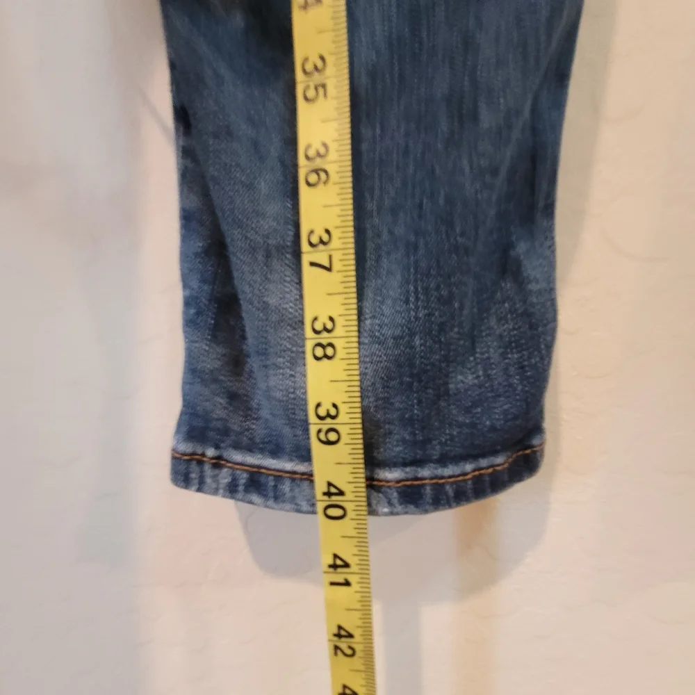 White House Black Market Blue Straight Leg Jeans with Vintage Fade